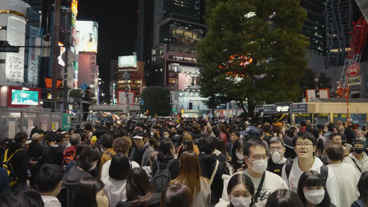 Shibuya Station Crowd Street Packed to Capacity on Halloween