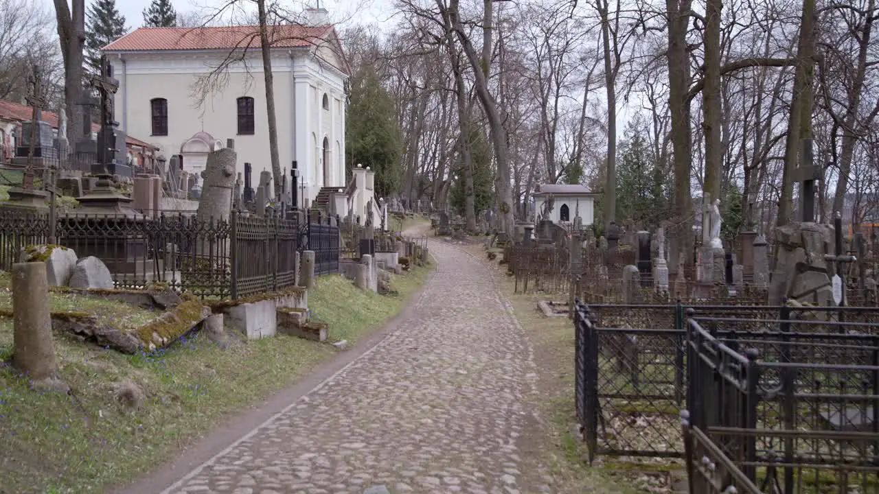 Panorama of Old Bernardinai Graveyard in Uzupis