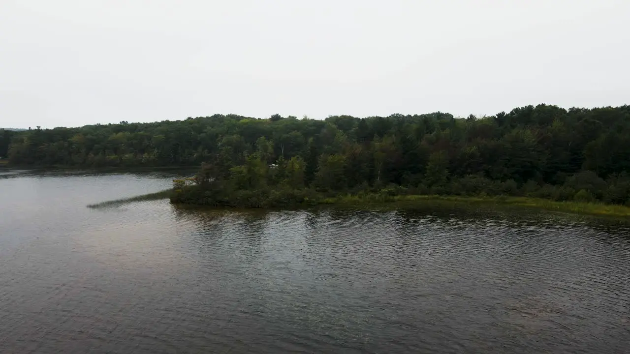 Marshy Shore on Little Black Lake in Muskegon Pushing and Panning toward the shore