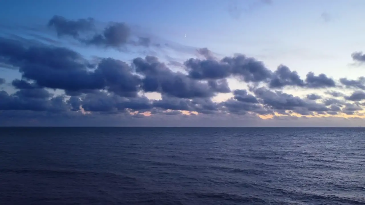 Aerial view beautiful ocean landscape with endless water on horizon