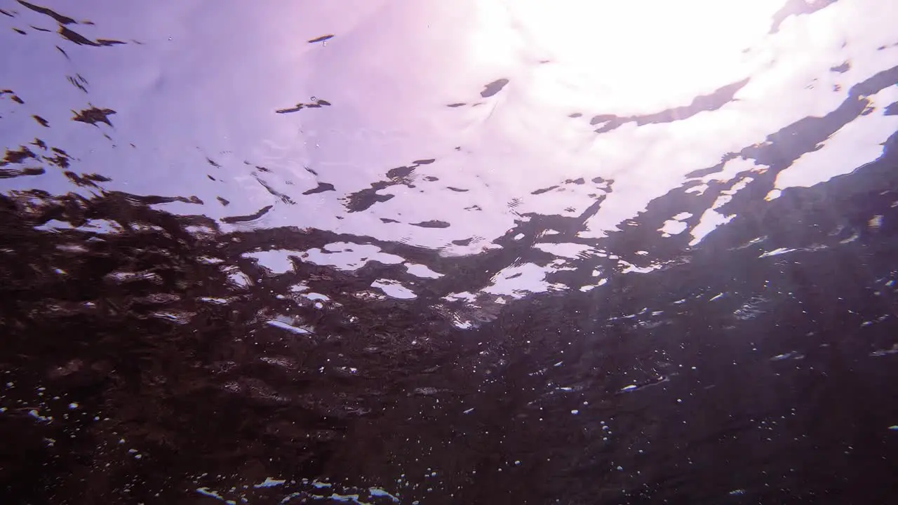 Warm Sun In The Sky Viewed Under Sea Surface In The Island Of Kefalonia In Greece