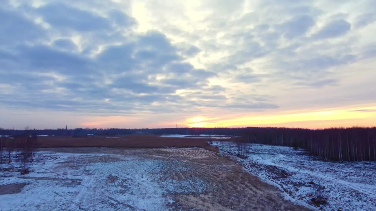 Approaching barren fertile lands of Daugavgriva beach Latvia aerial