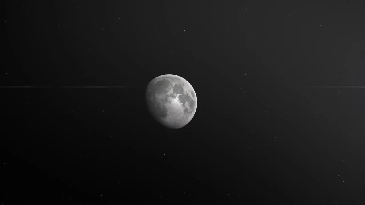 Waxing Gibbous Moon In Black Starry Backdrop