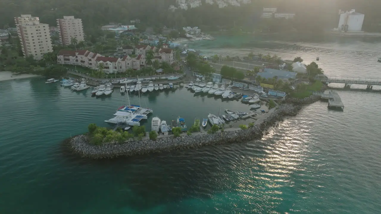 Yacht's docked in Ocho Rios off the coast of Jamaica