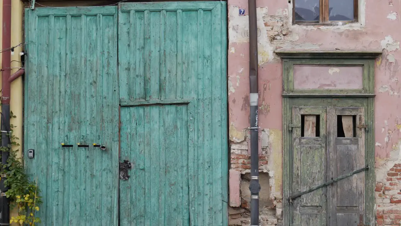 Old Gates Door And Building View