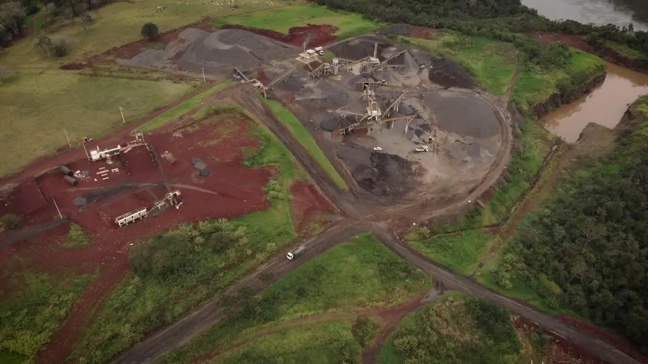 Scraping earth of natural resources overmining at Brazil aerial