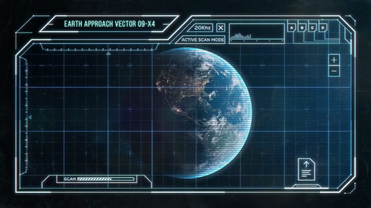 Approaching Earth Futuristic Computer HUD