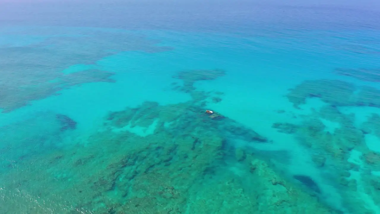 Wreck of sunken ship off Caribbean coast