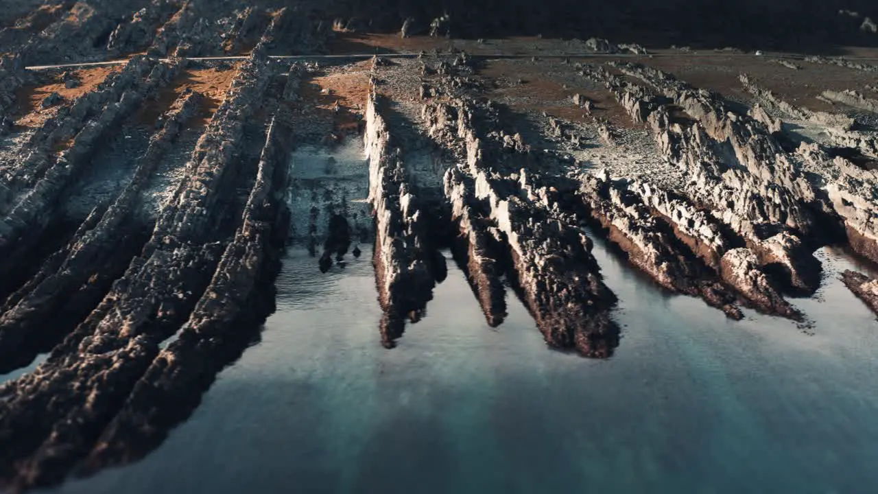 Aerial view of the outlandish coastal landscape of the Varanger peninsula