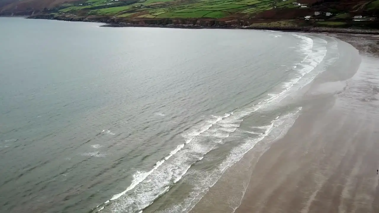 Drone view of Ireland's shoreline looking down to the ocean from a great height