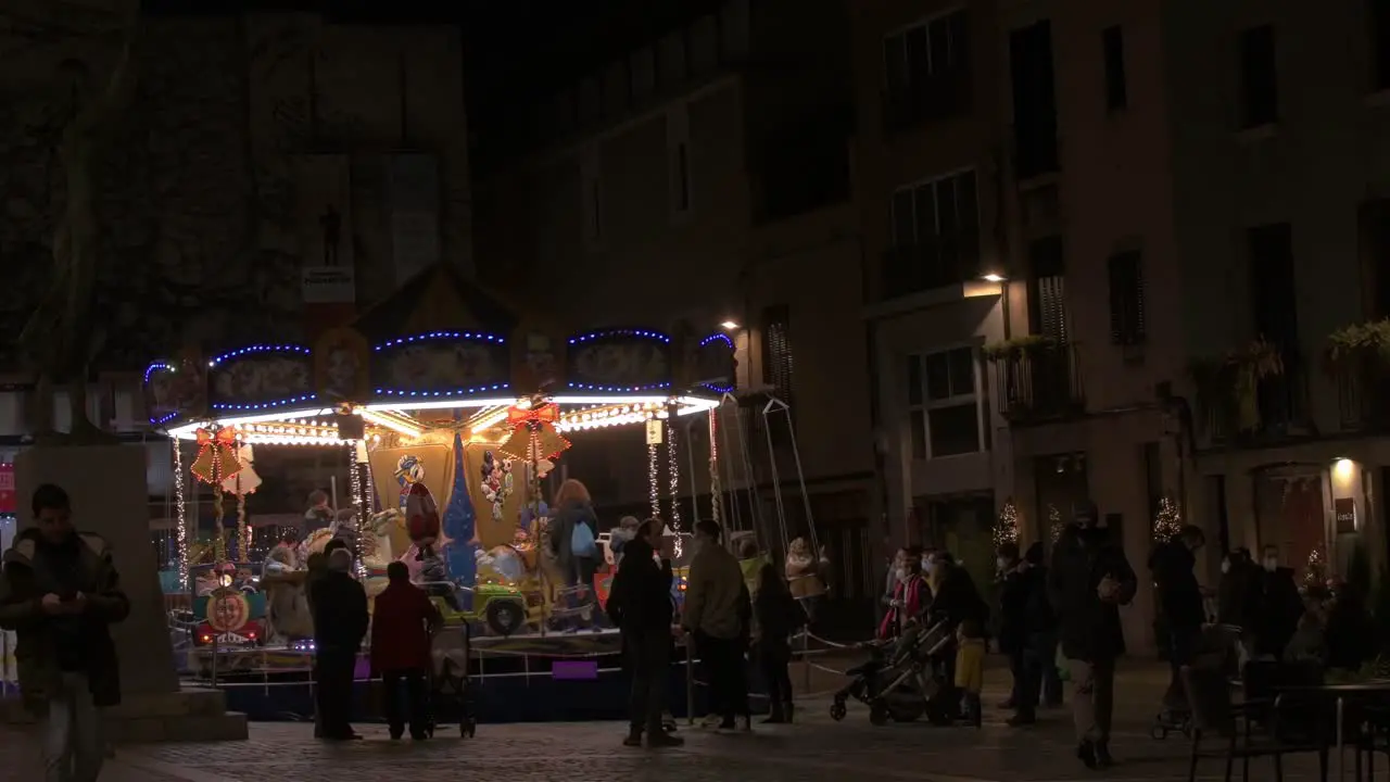 Horse and carriage carousel for children in Mataro