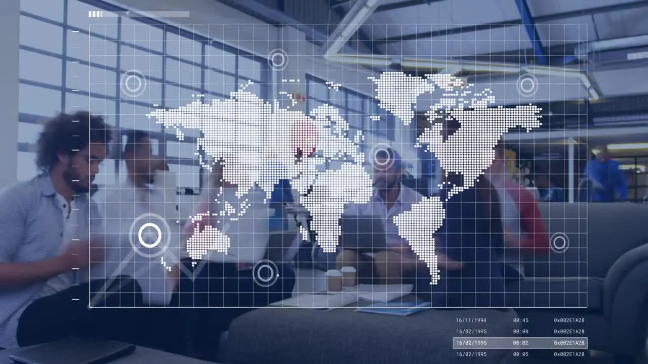 Animación Del Procesamiento De Datos Financieros Sobre Diversos Grupos De Empresarios