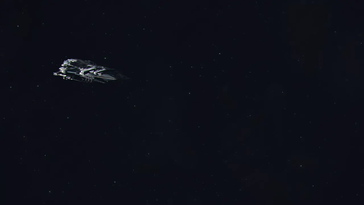 Futuristic Battleship in Outer Space