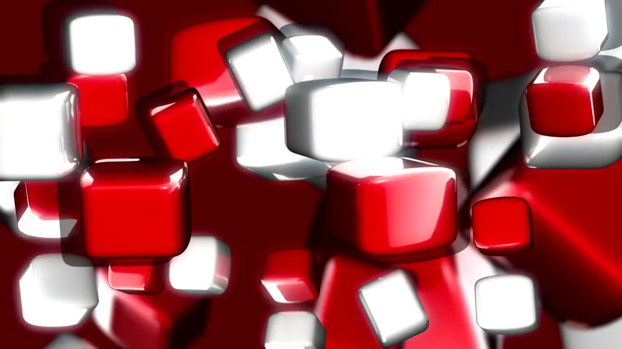 Red and White Blocks 3D Motion Background