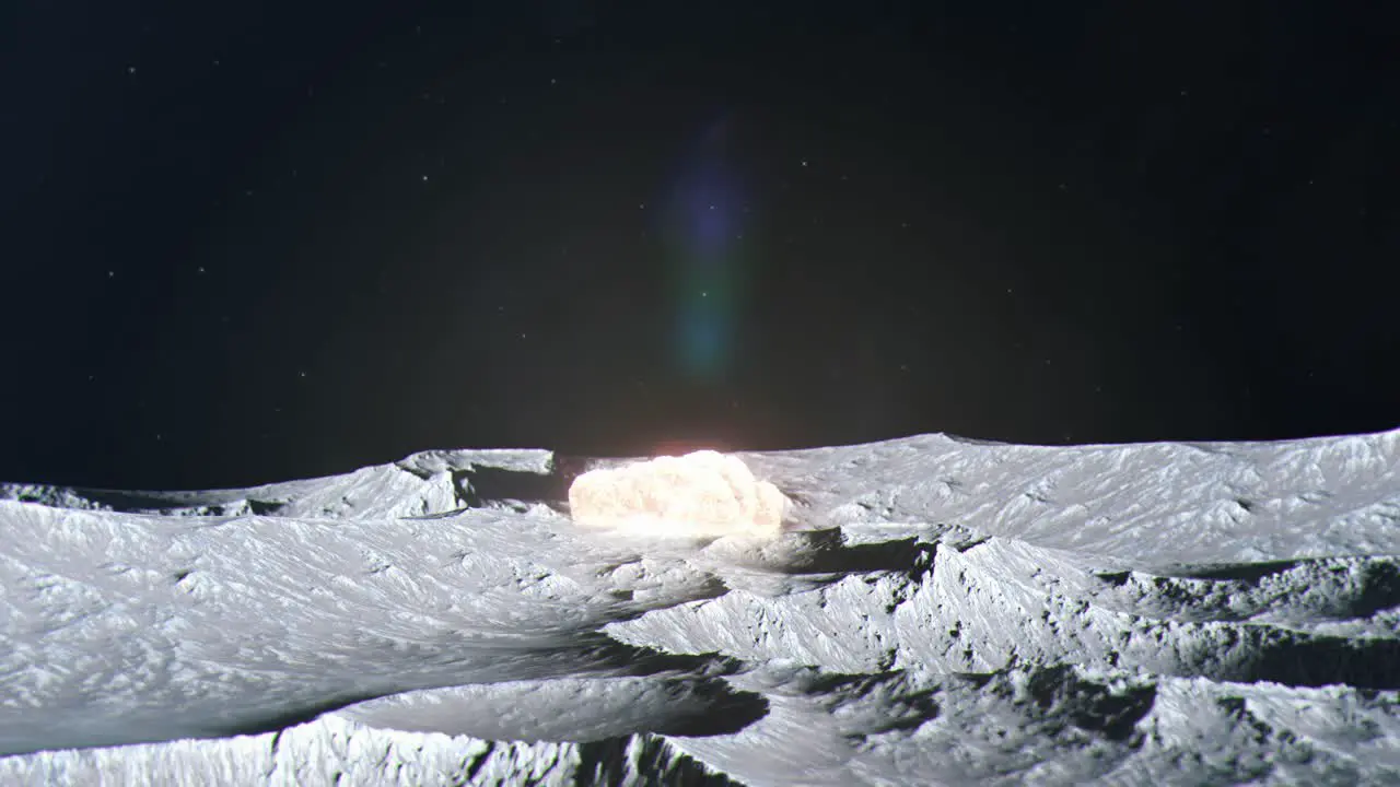 An Asteroid Impacting on the Surface of the Moon Causing a Large Explosion of Dust and Ejecta