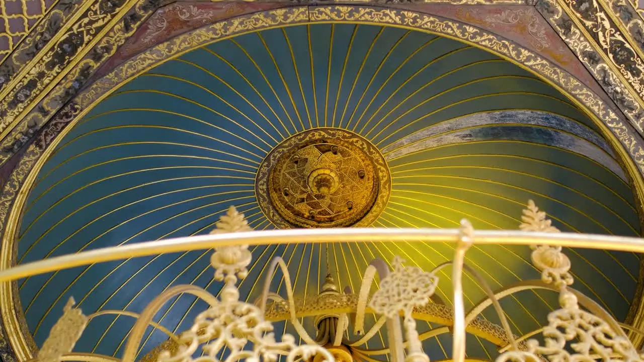 Low Angle Shot Looking Up at Hagia Sophia Dome Ceiling