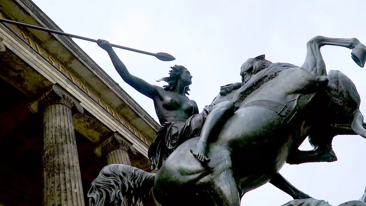 Sculpted Statue at the Famous Reichstag Building in Berlin Germany