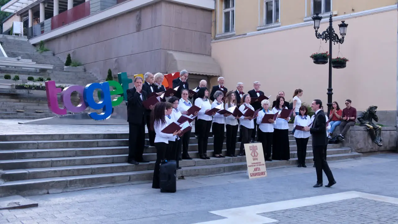 Orchestra from Plovdiv having free concert on the main street of the city