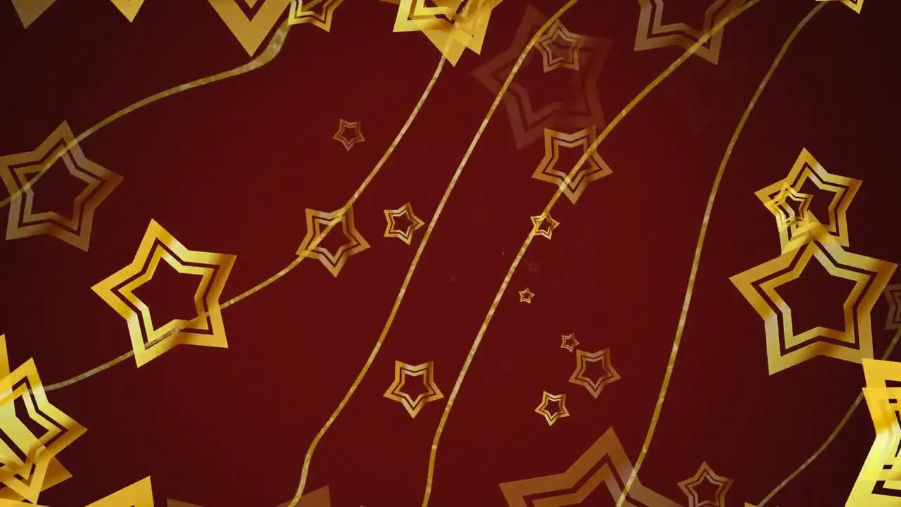 Animation of stars and lines over red background