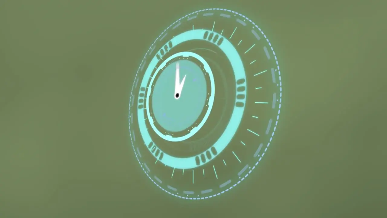 Animation of scope scanning with clock on green background