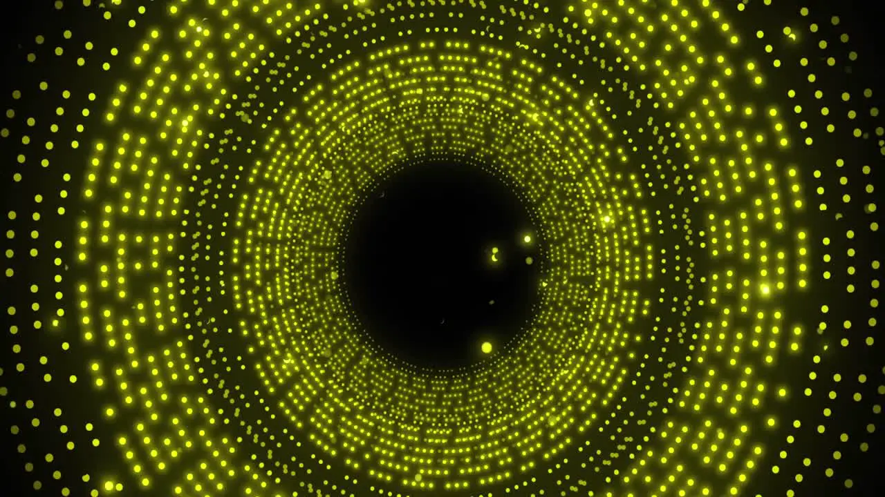 Animation of spinning green glowing circles on black background