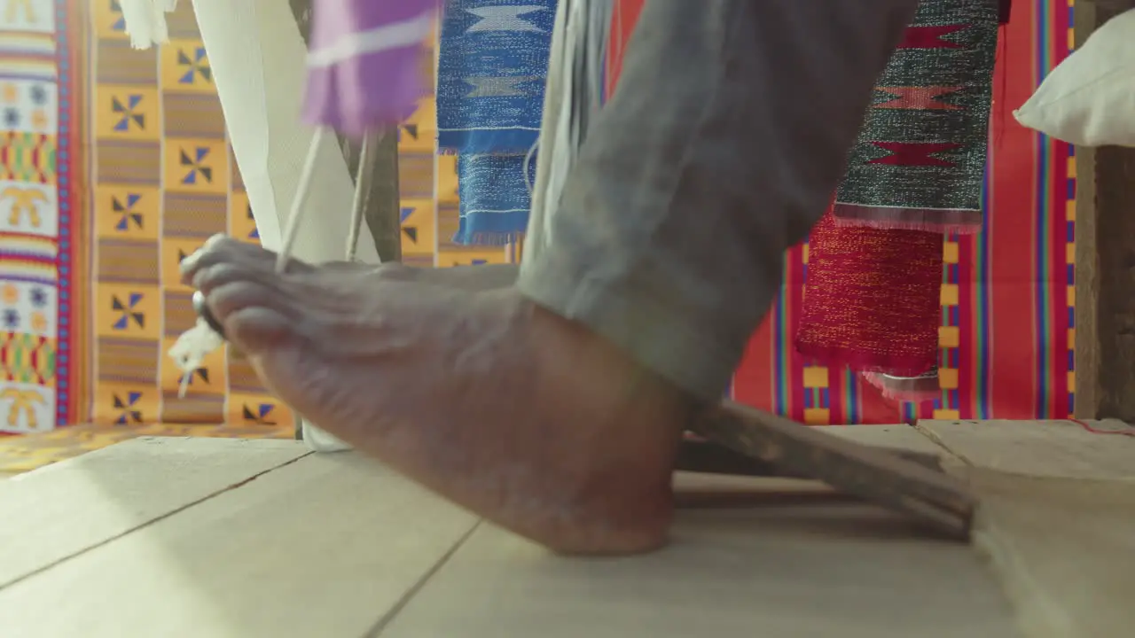 Kente weaving process leg details