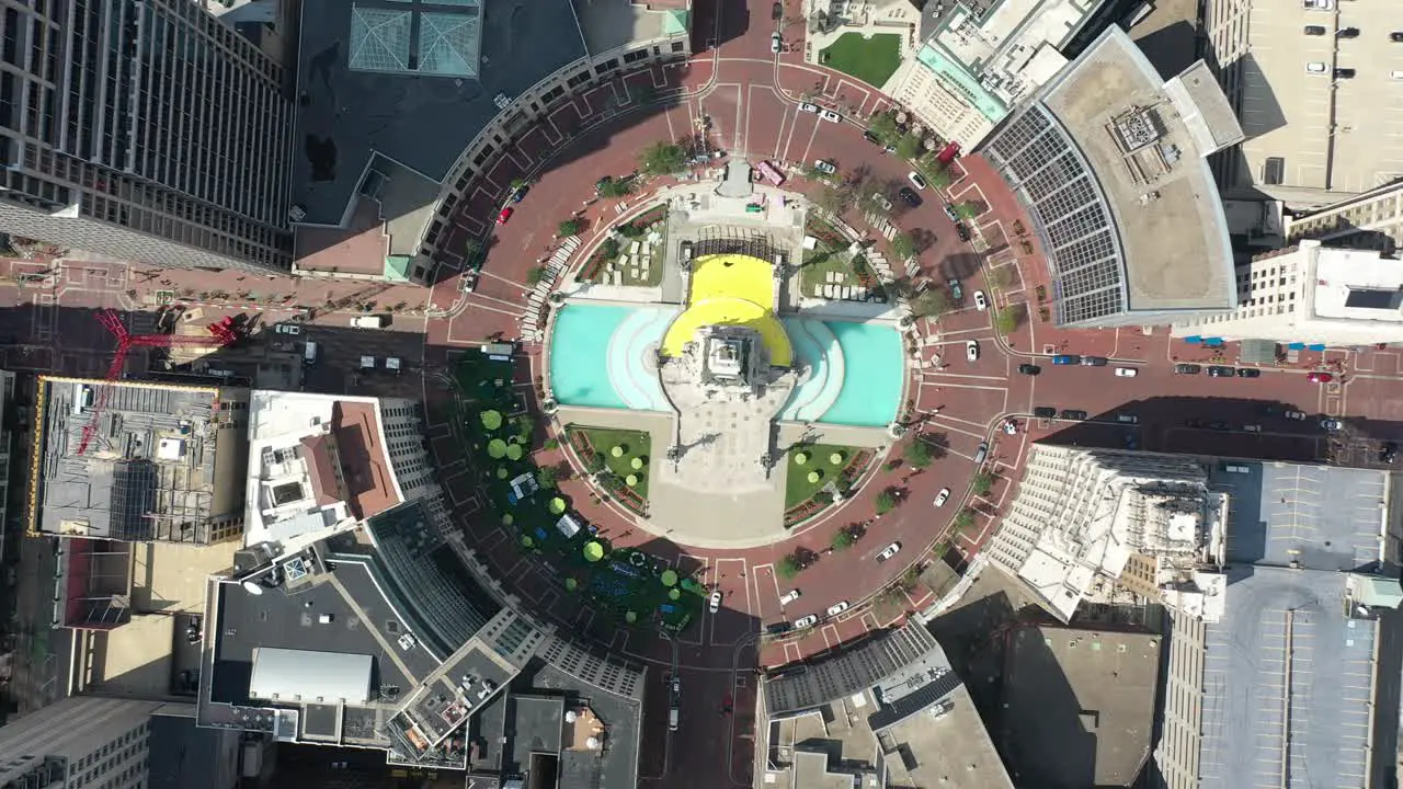 Indianapolis Monument Circle Rising Aerial View