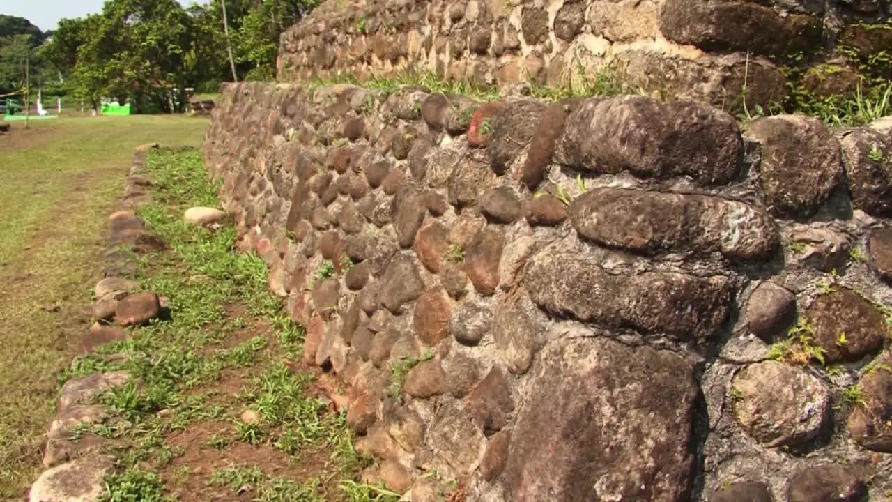 Close-up of the stones from the steps of one of the pyramids from Izapa archeological site from Mexico