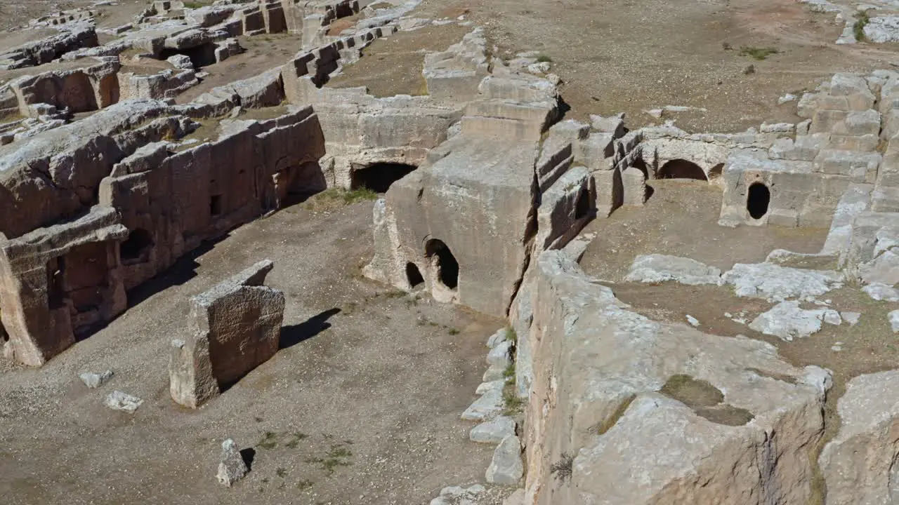 Ruins Of Dara Ancient City Mesopotamia Mardin Turkey Aerial Drone Shot