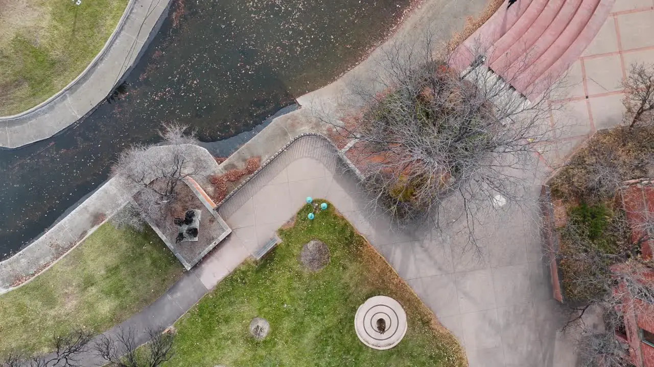 Foote lagoon amphitheater overflight with a drone loveland colorado municipal campus