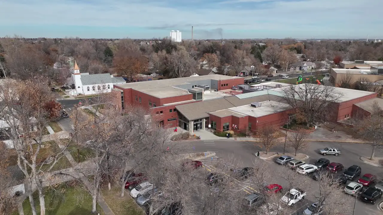 Loveland public library drone shot located in the municipal campus loveland colorado