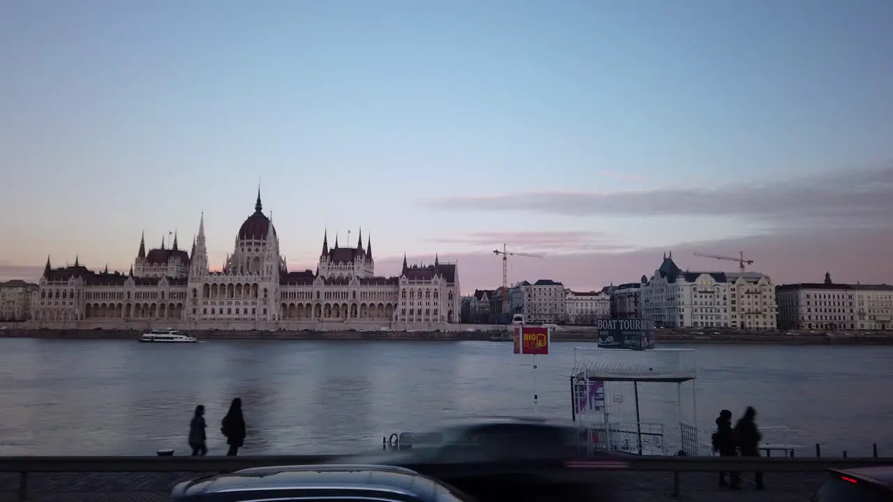 Time Lapse of Hungarian Parliament at winter