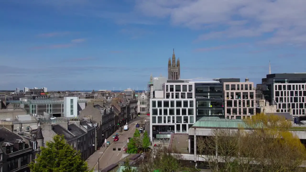 Drone is Flying over a Church in Aberdeen