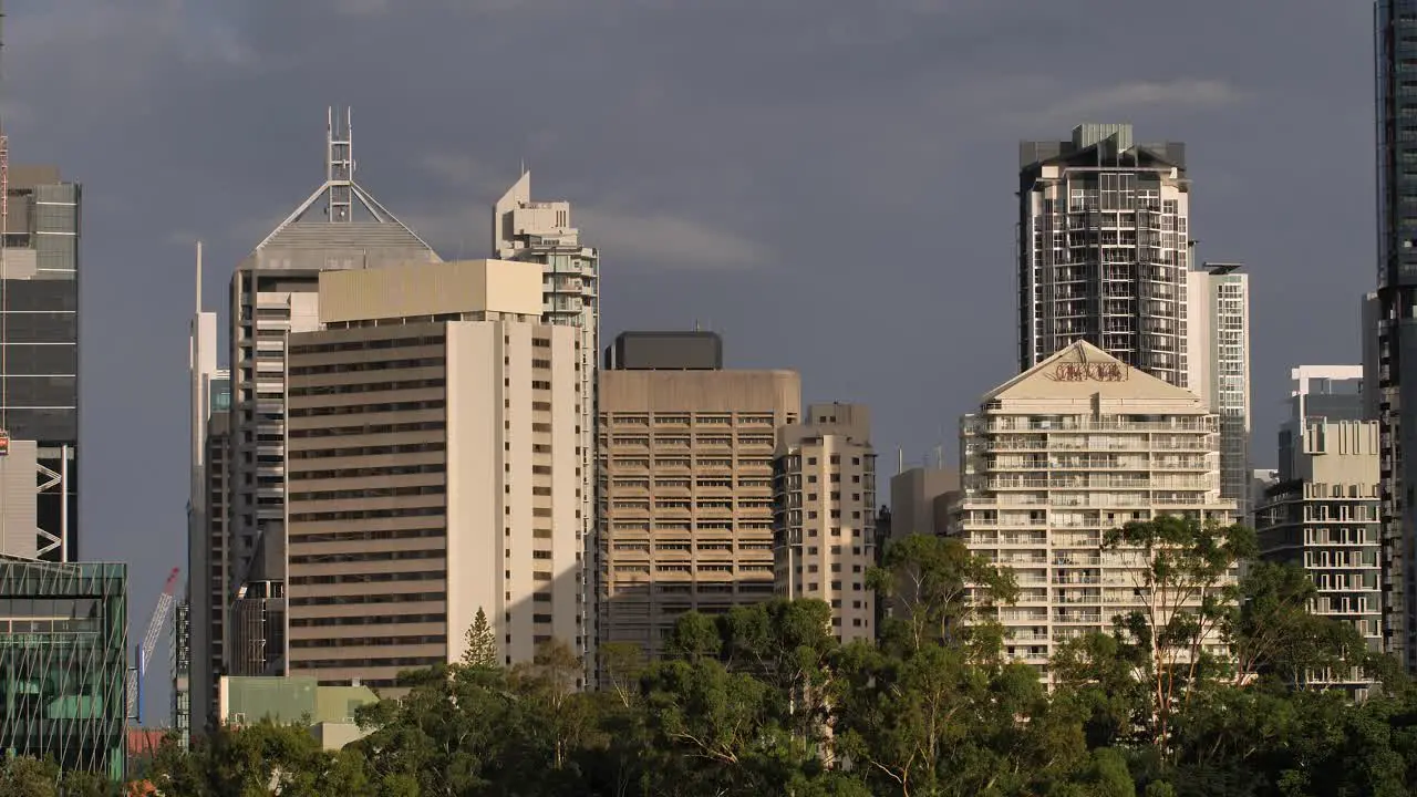 View of Brisbane City buildings from Kangaroo Point Queensland Australia