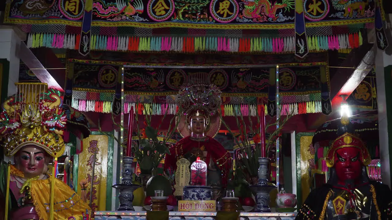 Interior of a whale worship temple in Vietnam