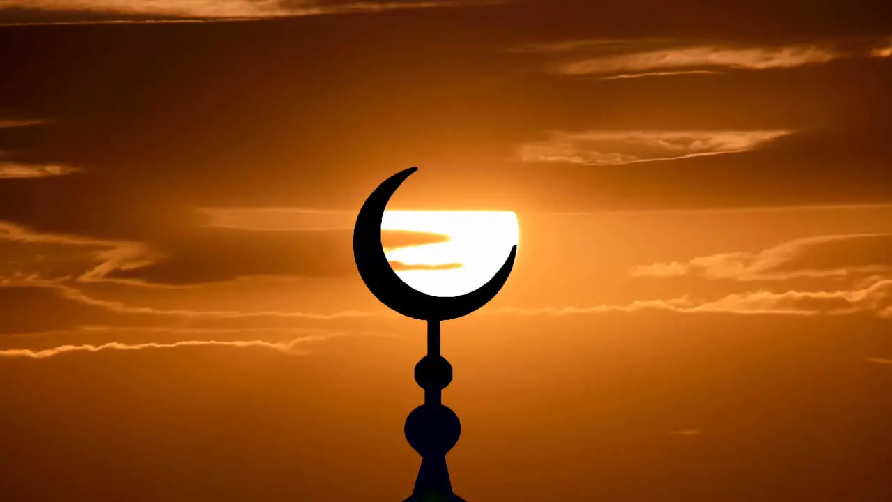 The Islam Symbol On The Cloud Stream Background Time Lapse