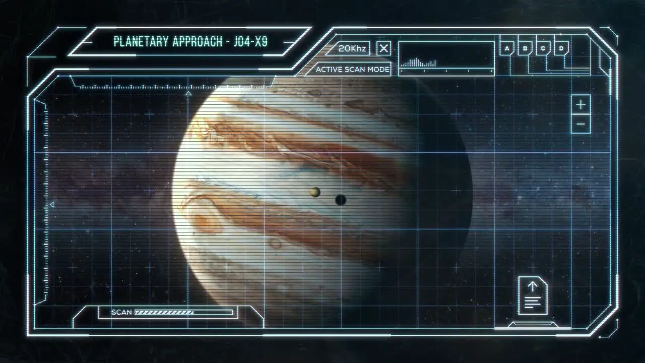 Jupiter and Io Futuristic Computer HUD