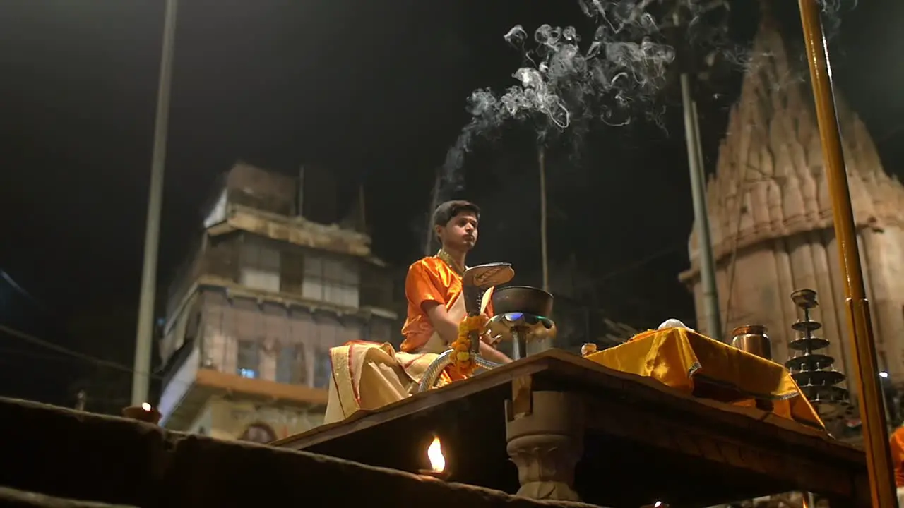 Religious Ceremony at Night in India