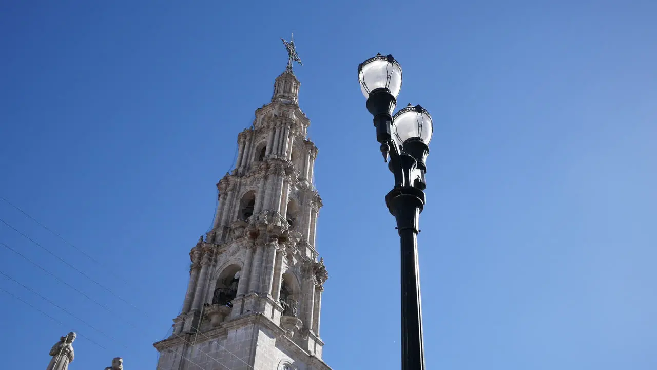 Mexico San Julian Church Tower And Street Lights