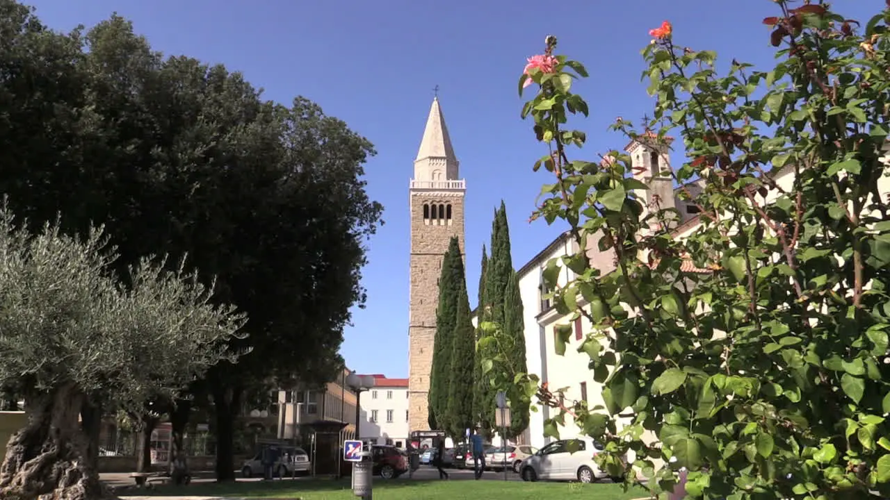 Koper Slovenia tower with rose