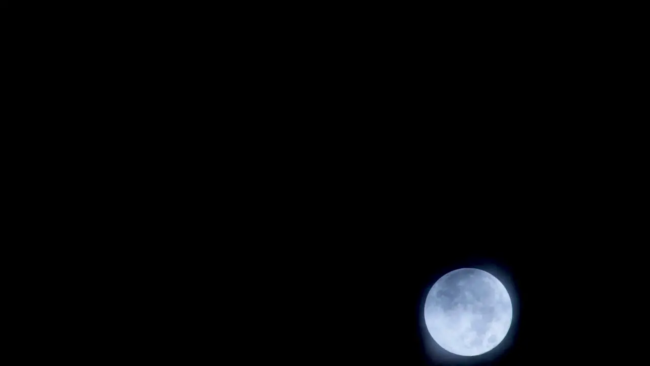 Full moon with moving black clouds