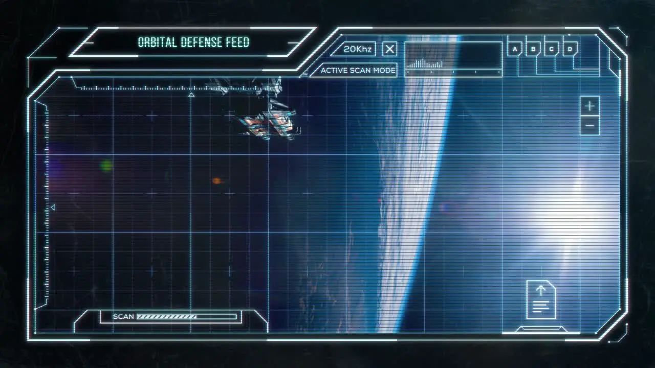 Large Spaceship Approaching Earth Futuristic Computer HUD