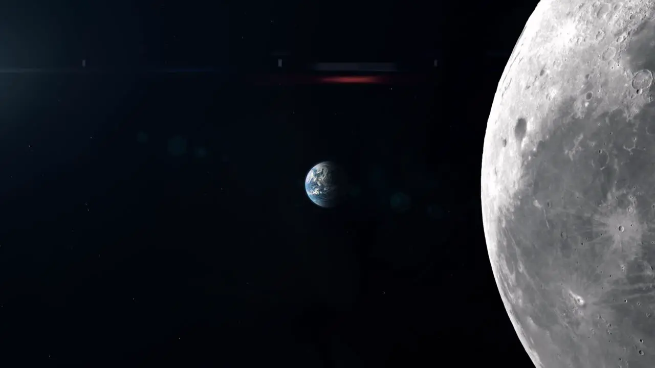 Flying Past the Moon and Approaching Planet Earth