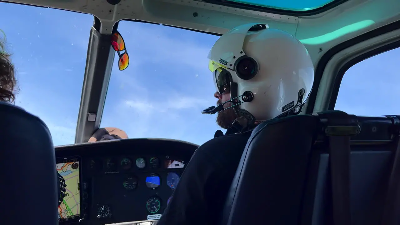 Pilot in a Helicopter Tour Holiday Activity in Rural Sweden Cockpit View