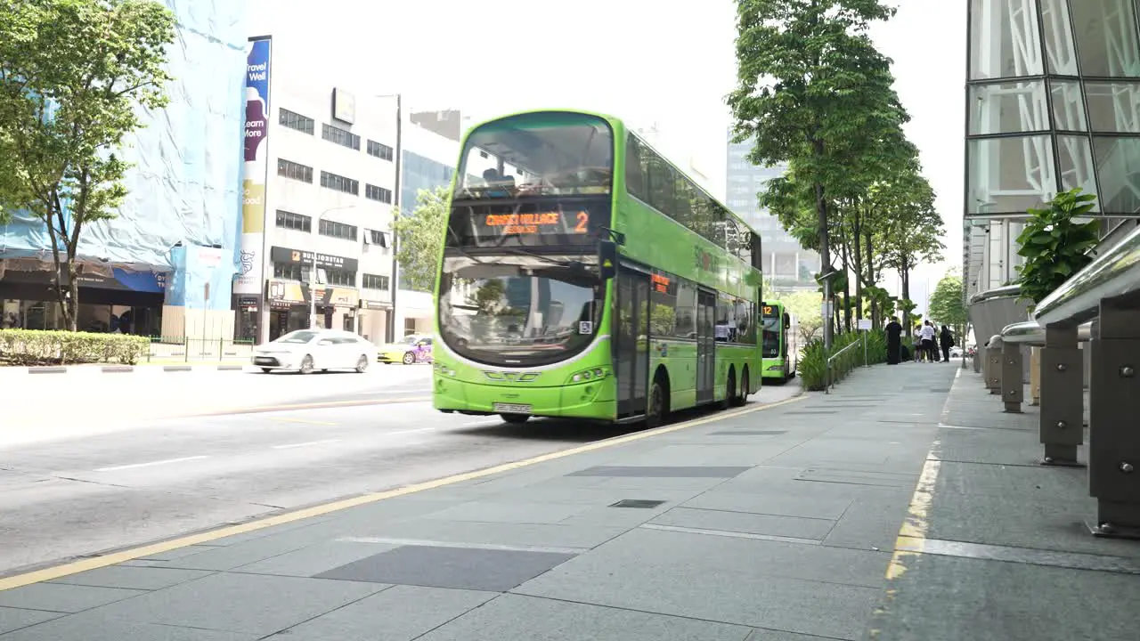 Volvo B9TL Buses Arriving At Clarke Quay Station Bus Stop In Singapore