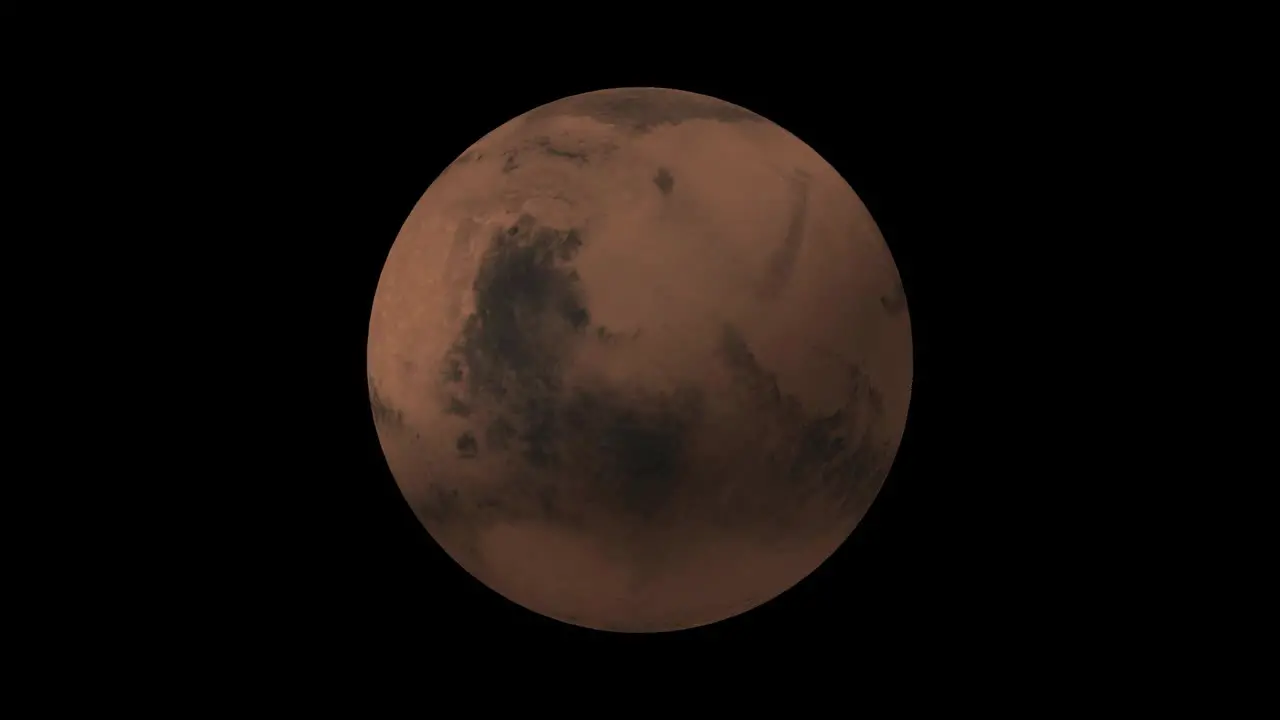 animation of rotation of the planet Mars