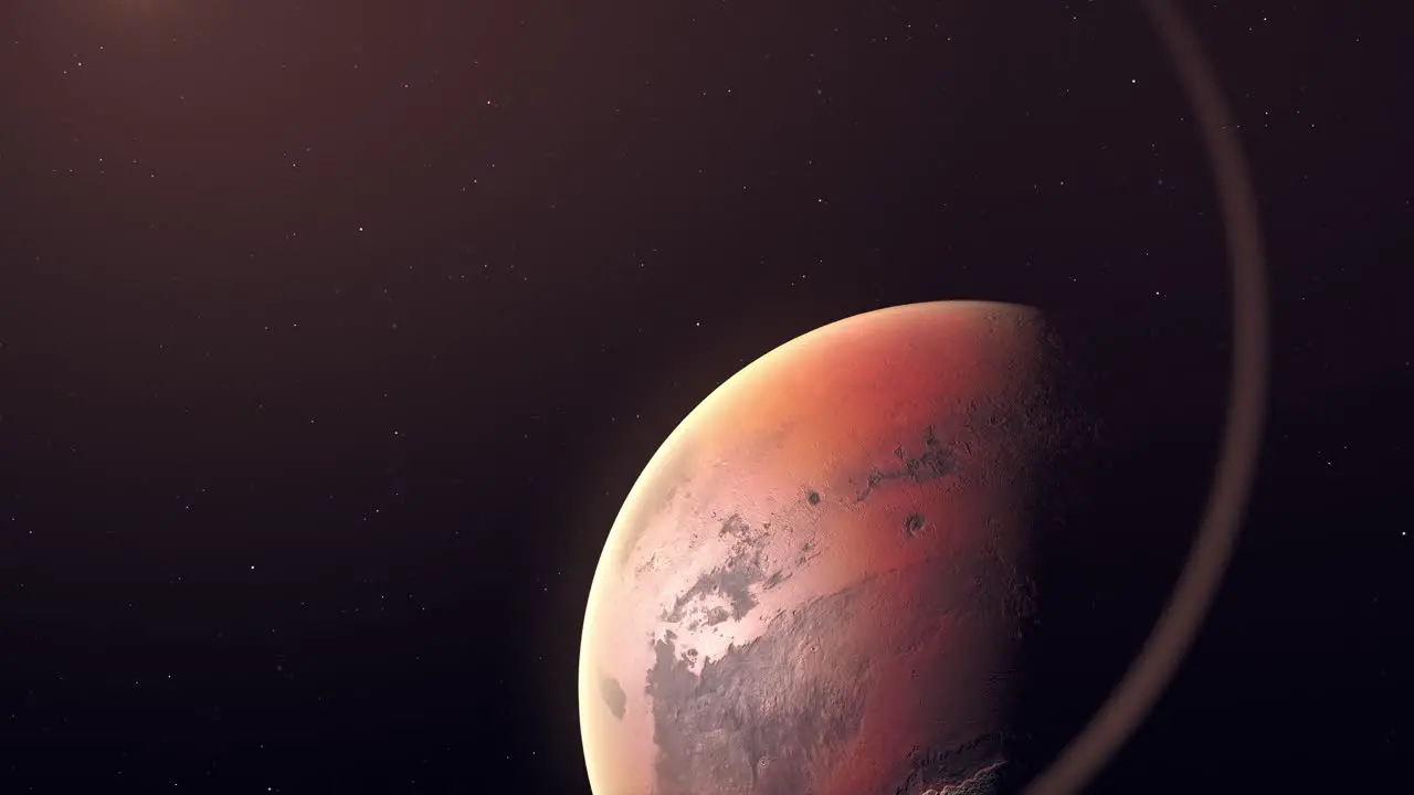 View Of Mars And The Sun In Outer Space