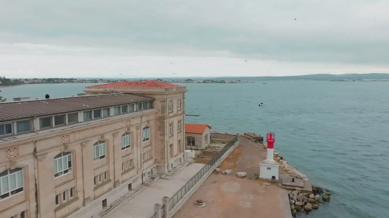 Aerial view of the Sete Marine Biology Station Universite Montpellier