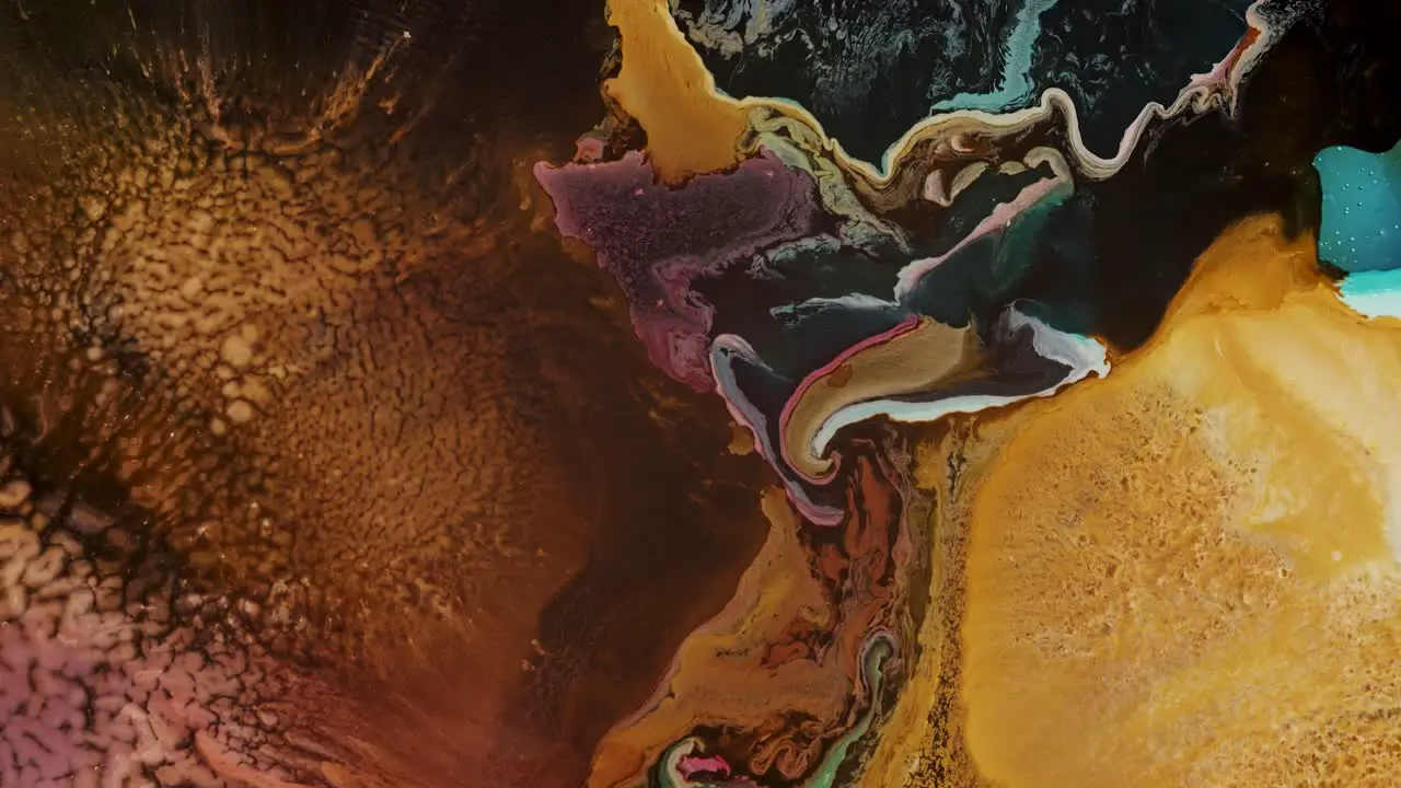 Incredible Multi Color Ink Formation Expanding Slowly Flowing dreamscape of Colorful Ink 