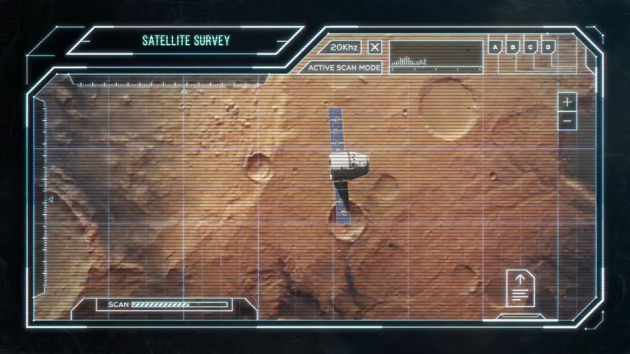 Satellite in Mars Orbit Futuristic Computer HUD